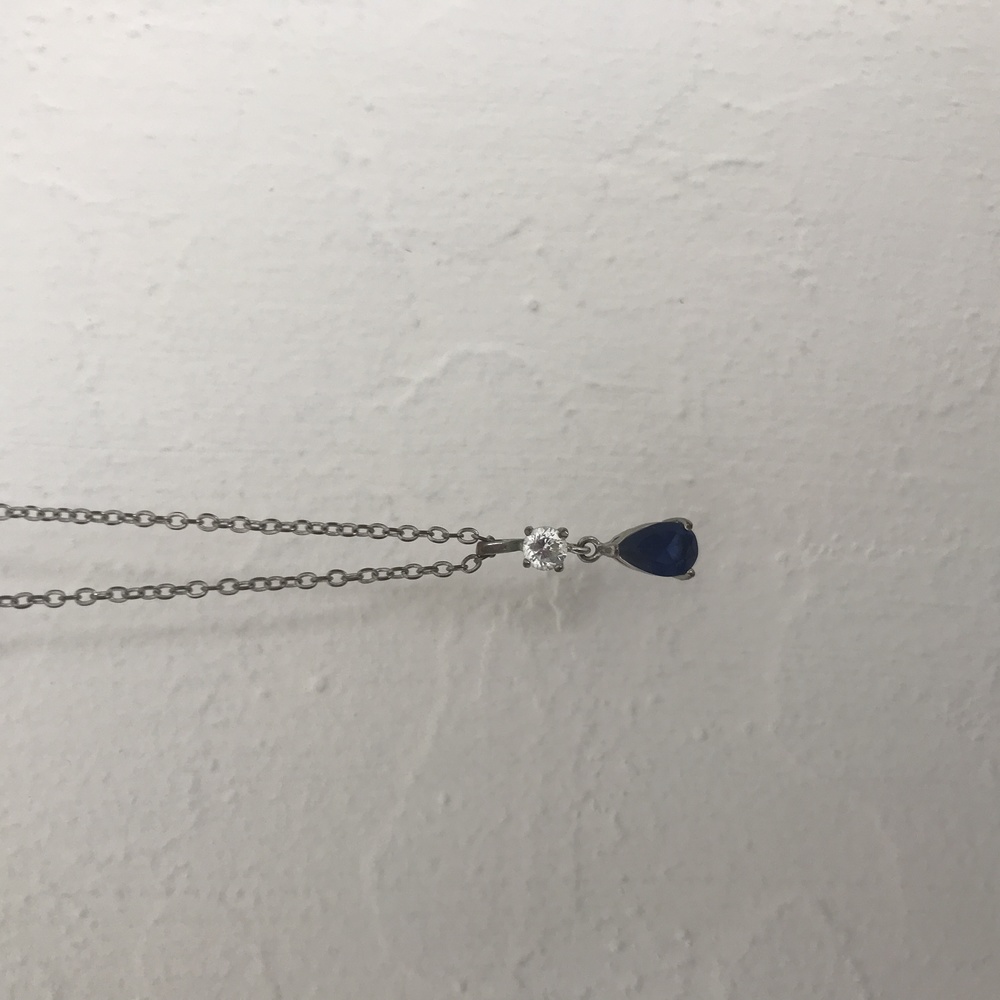 Blue & Silver Pendant Chain Necklace